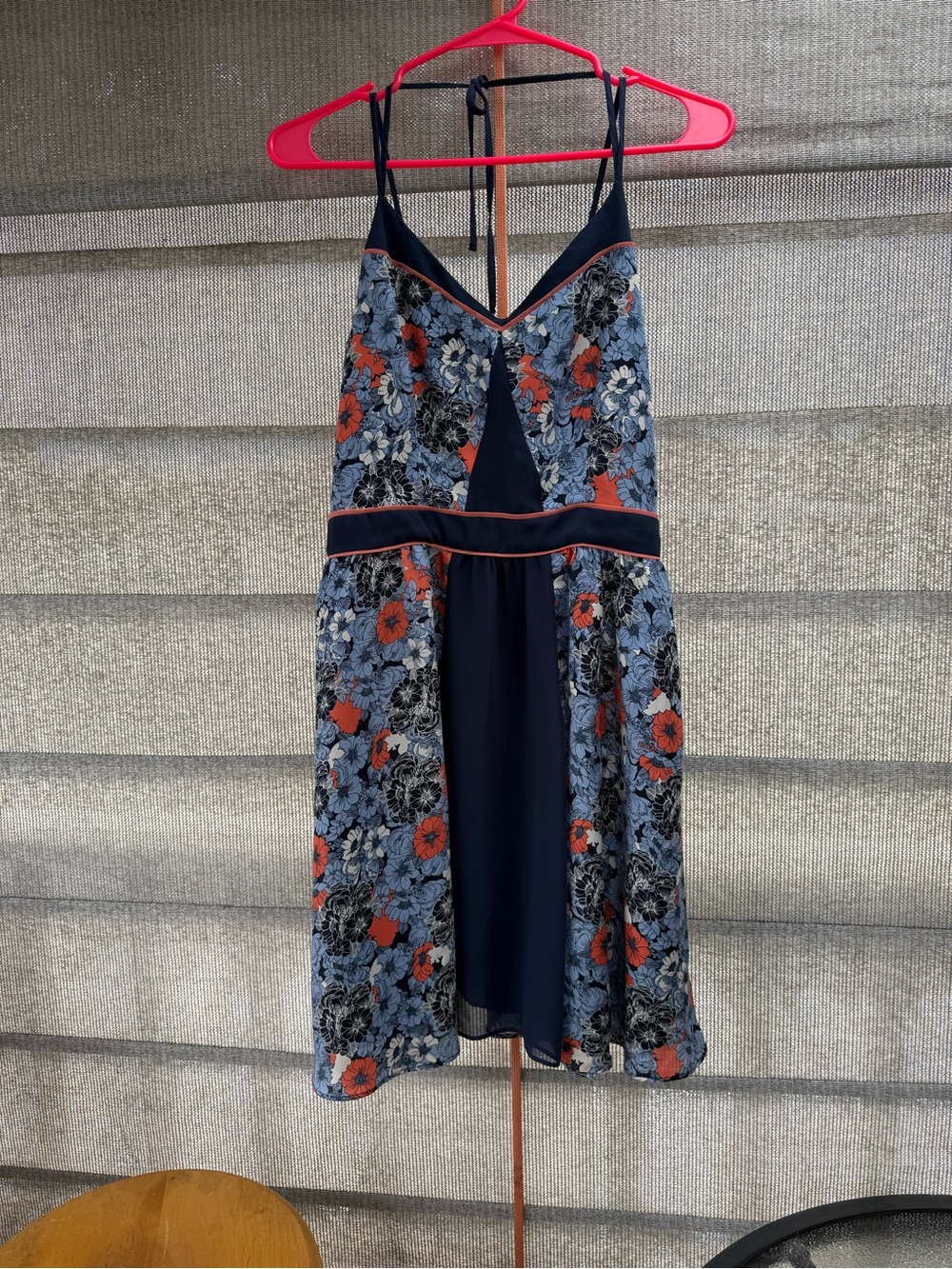 LC Lauren Conrad Navy Floral Sleeveless Sundress with Floral Accents